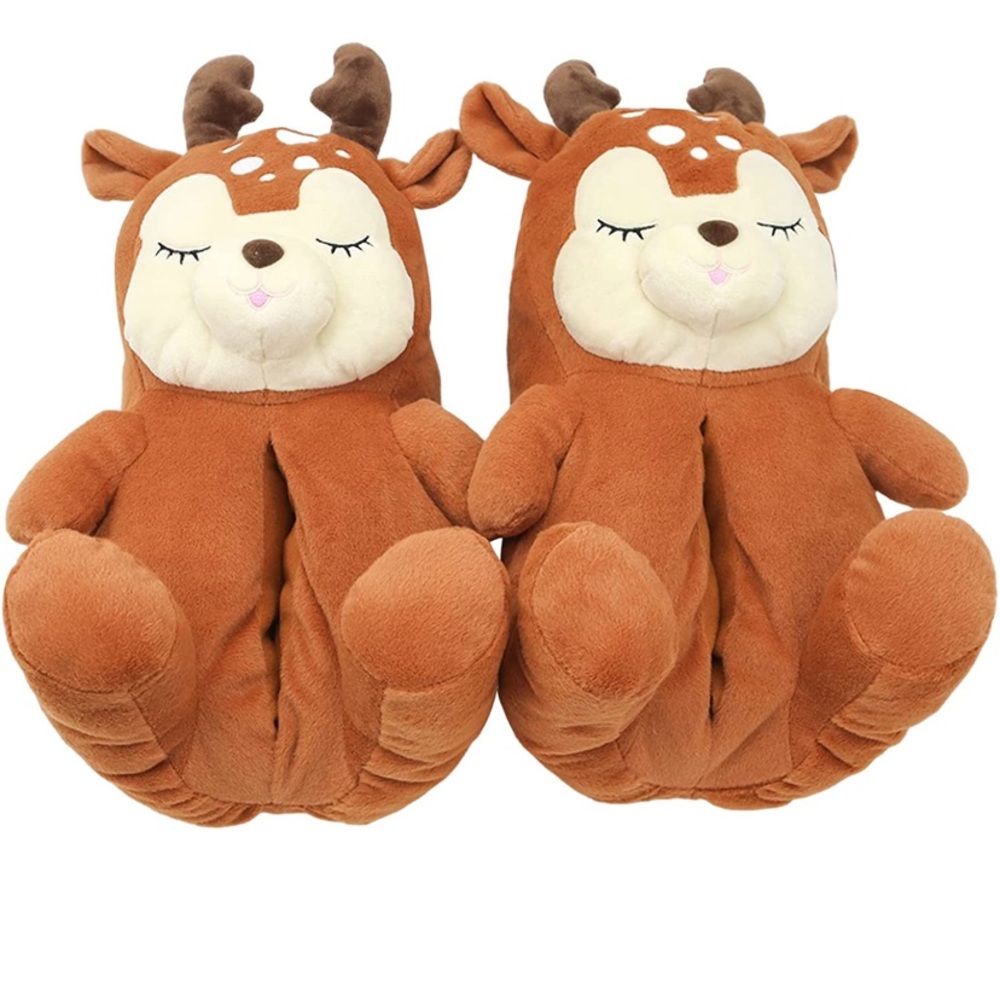 Stuffed Reindeer Slippers